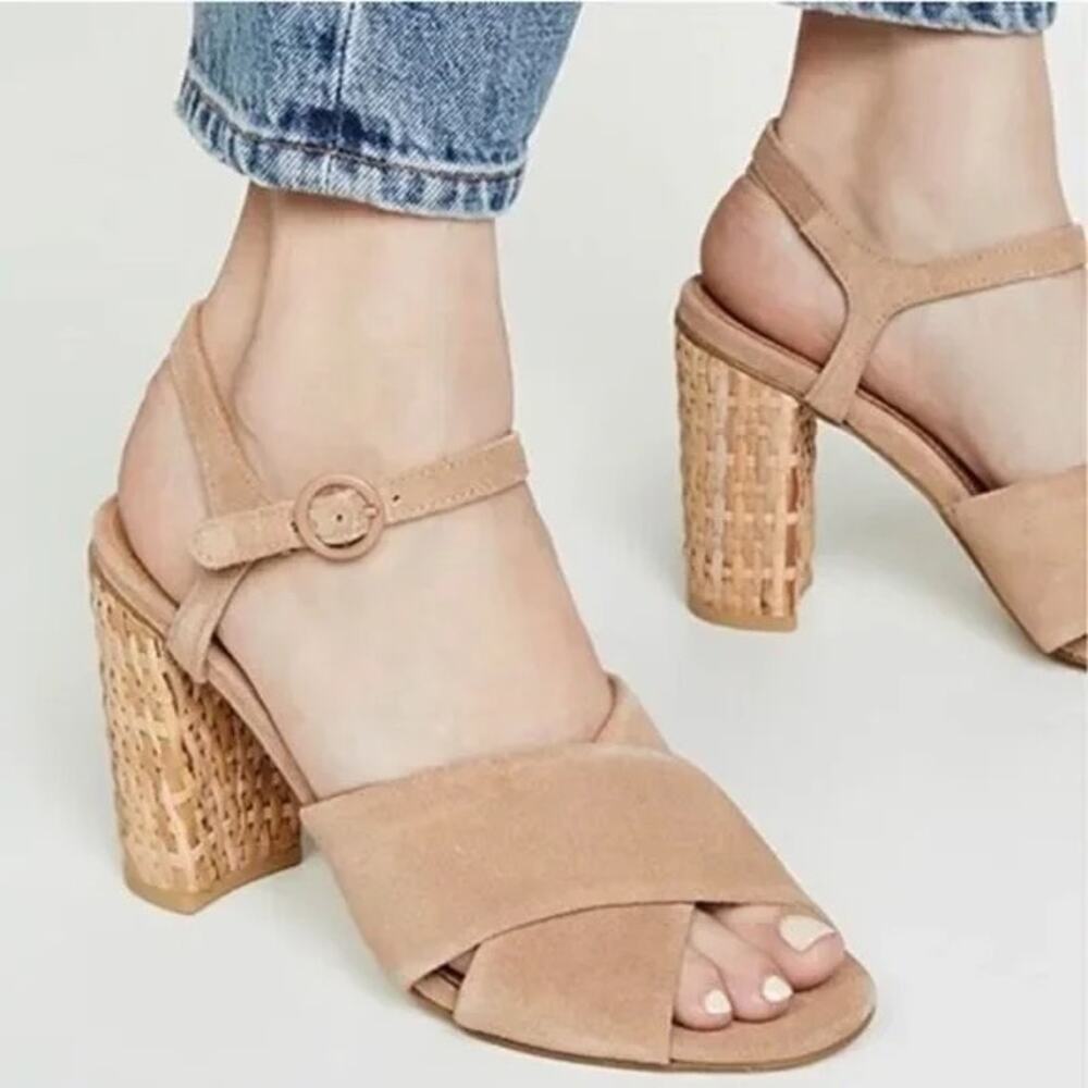 NWOT Soludos Olivia Suede Heel in Desert Tan Size 7.5